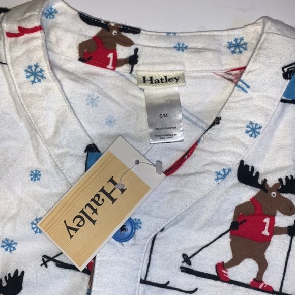 🆕 Hatley “Winter Sports” White Flannel Nightie - Women’s Size S/M - Picture 6 of 6